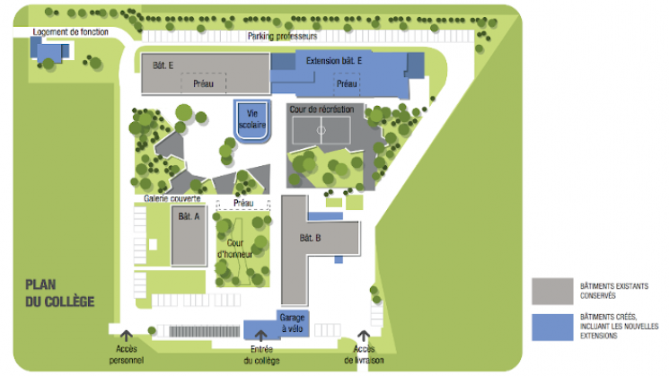 Plan du collège Rosa Parks