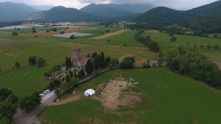 Vue aérienne du chantier de Saint-Just. 