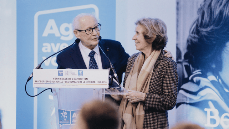 Serge et Beate Klarsfeld lors du vernissage de l'exposition